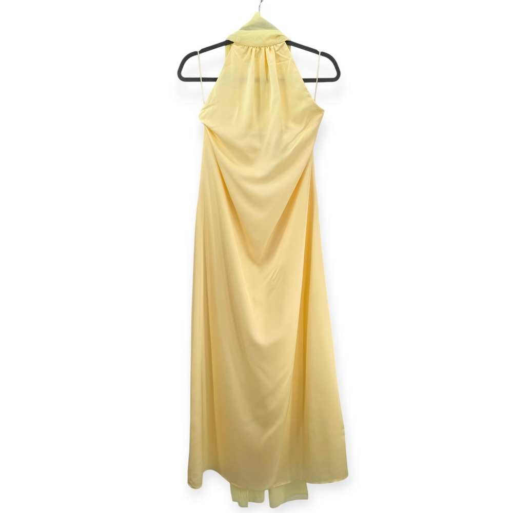 NWT o.p.t Alessia Satin Halter Maxi Dress in Butter Yellow - Size XS - Picture 6 of 13